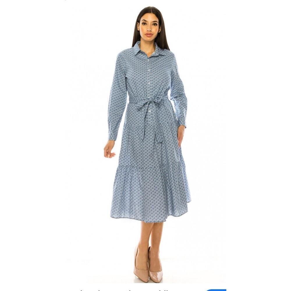 Yal New York Button Up Sweaterdress Modest Fashion Women's Size Medium 1780